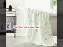 Vivid Pattern 6 Layer Gauze Fabric