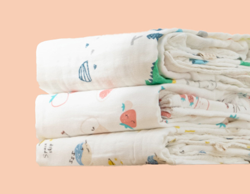 Four Layer Vivid Picture Patterned Cotton Gauze Fabric Health 40S