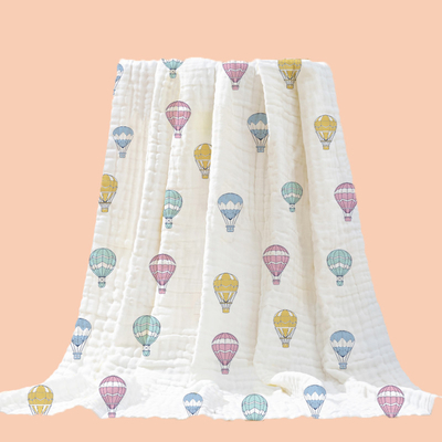 100%Cotton Printing Baby Swaddle Woven Women Leisure Casual 40S Three Layers Infants Cover Blanket Crepe Guze Fabric​