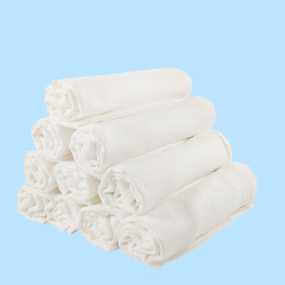 Soft 70% Bamboo 30% Cotton Gauze Blankets Five Layers White Gauze Fabric