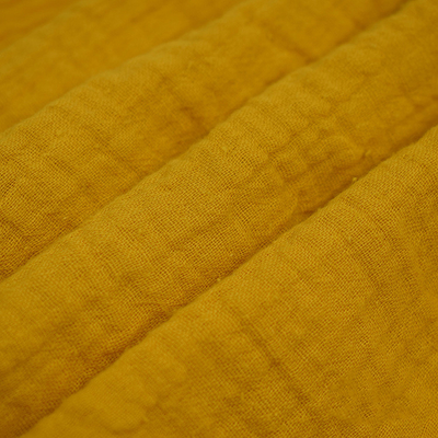 Yarn Dyed 130GSM Yellow Crepe Gauze Fabric Crinkle Double Gauze Fabric