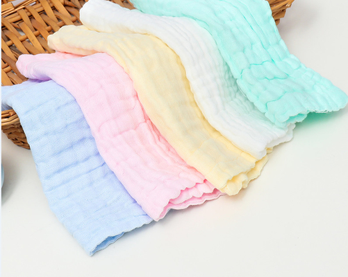 Three Layers Pink Soft Cotton Gauze Fabric Yarn Dyed 144X114 Comfortable