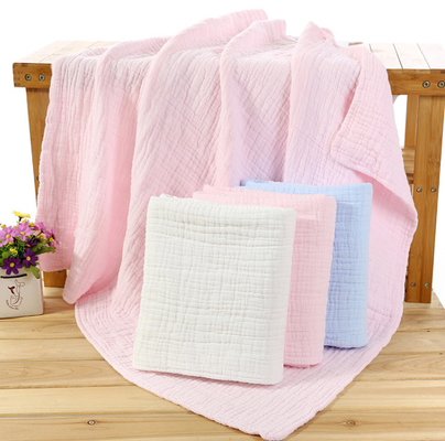 120X120 6 Layers Pink Bamboo Cotton Gauze Fabric No Fluorescent Agent