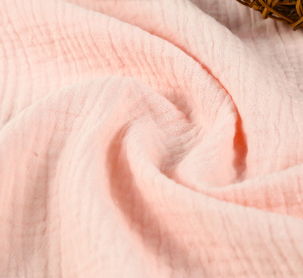 No Fluorescent Agent Bamboo Gauze Fabric For Baby Clothing 53 Inch Width