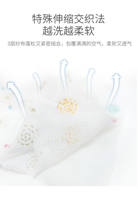 Natural Wood Fiber Solid Color Baby Gauze Blankets Three Layers Plain Dying