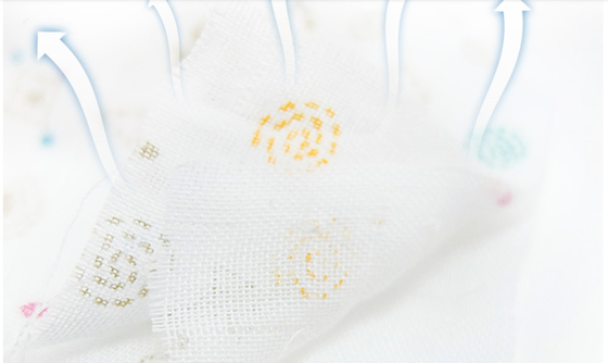 Thick Crepe Printed Gauze Fabric 175X135 Six Layers Organic Cotton Gauze Blanket
