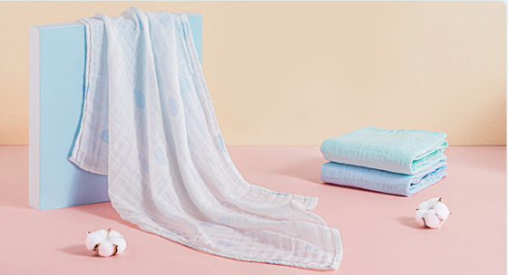 30S Safe Woven Blue Baby Gauze Towels 100% Modal Strong Color Fastness