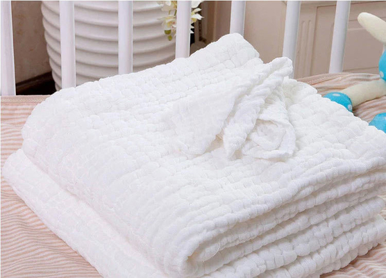 32S Wrinkle White Baby Gauze Fabric No Fluorescent Agent Fiber Crepe