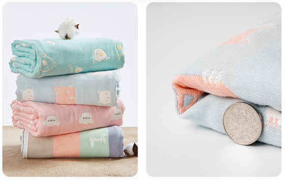 Crepe Combed Cotton Jacquard Material Comfortable Strong Water Absorption