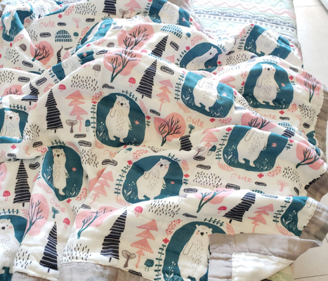 Custom Printed Gauze Baby Fabric 180GSM Natural Resist Ultraviolet Rays