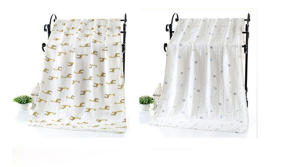 Safe Four Layers Bamboo Receiving Blankets Antibacterial Extra Wide Gauze Fabric