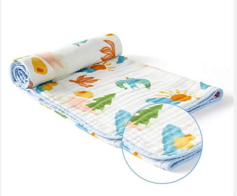 Soft Good Air Permeability 53'' Printed Gauze Fabric Non Irritating For Garment