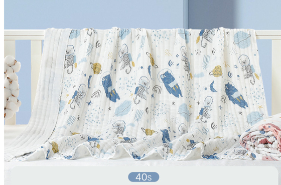 Antibacterial 32S Printed Gauze Fabric 100% Bamboo Swaddle Blanket