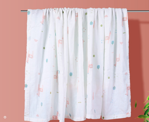 Highly Absorbent Natural Printed Gauze Fabric Three Layers Quick Drying
