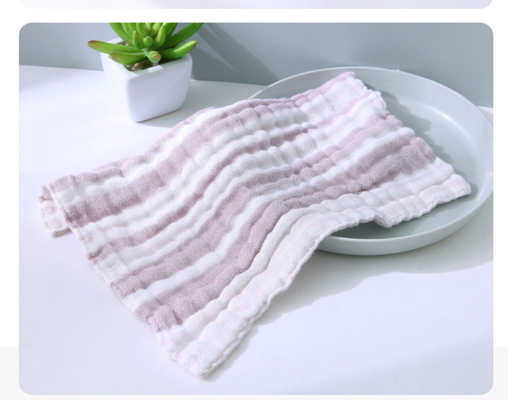 Multilayer Crepe Four Layer Striped Gauze Fabric Swaddle Blanket Nursing Cover