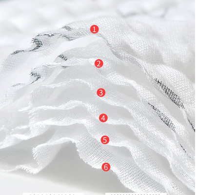 Six Layers Cotton Crinkle Gauze Fabric 250GSM Bulk Gauze Fabric