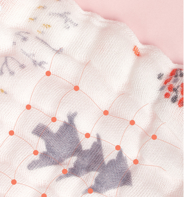 Comfortable Colored Gauze Fabric Three Layer Kids New Born Blanket