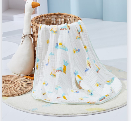 Lovely Animal Printing Natural Gauze Fabric For Infants Clothing  200GSM