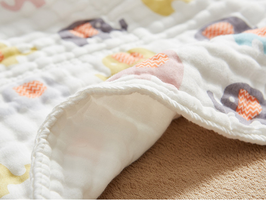 Lovely Animal Printing Natural Gauze Fabric For Infants Clothing  200GSM