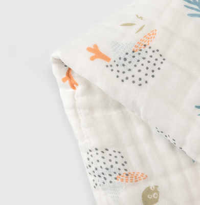 Lovely Animal Printing Natural Gauze Fabric For Infants Clothing  200GSM