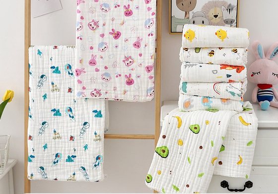 Untwisted Soft Gauze Fabric Plant Pattern Reactive Printing Any Color