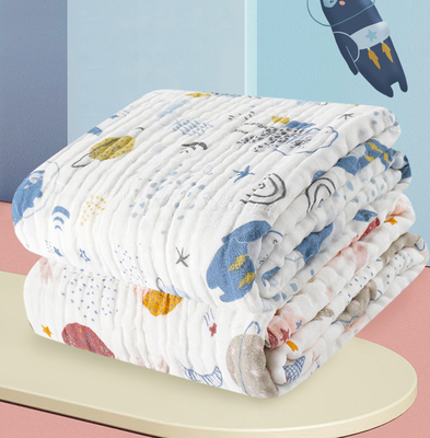 Untwisted Soft Gauze Fabric Plant Pattern Reactive Printing Any Color