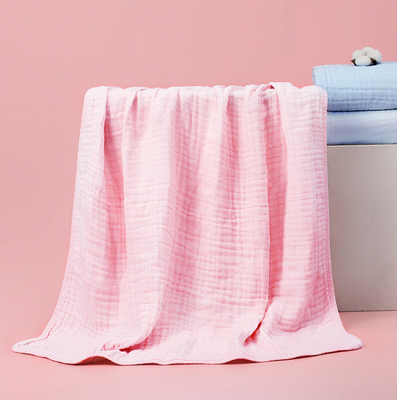 Multilayer Pink Yellow Gauze Fabric 165GSM Newborn Baby Bath Towels