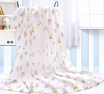 Lovely Dinosaur Printing Muslin Gauze Fabric 110gsm Good Water Absorption