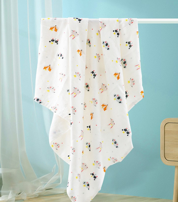 Lovely Dinosaur Printing Muslin Gauze Fabric 110gsm Good Water Absorption