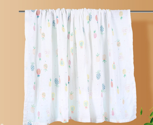 Plain Printed Double Gauze Fabric By The Metre Swaddle Blanket 120X120 Non Irritating