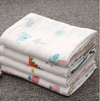 Bird Picture Double Gauze Print Fabric Antibacterial Crinkled Gauze Fabric