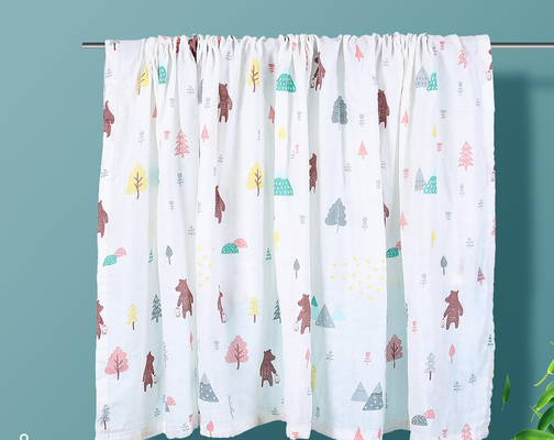 Sea World Patterned Double Gauze Fabric 115gsm Good Air Permeability