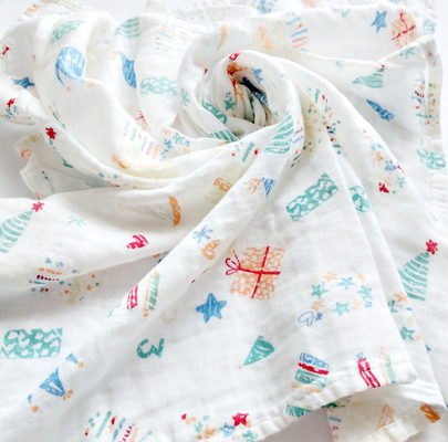 Sea World Patterned Double Gauze Fabric 115gsm Good Air Permeability