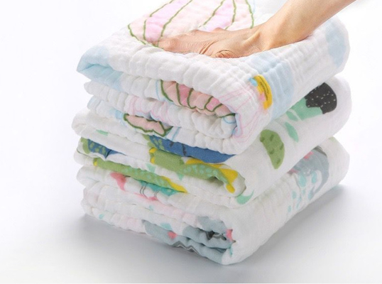 Infants 40S Pure Cotton 4 Layer Gauze Fabric For Newborn Clothes anti static