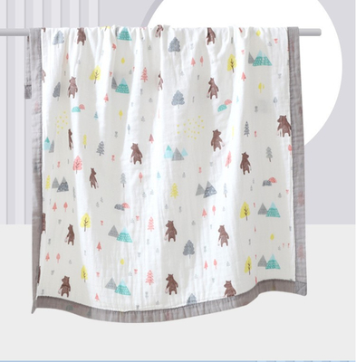 Vivid Pattern Combed Cotton 4 Layer Gauze Fabric Infants Cover Wrap