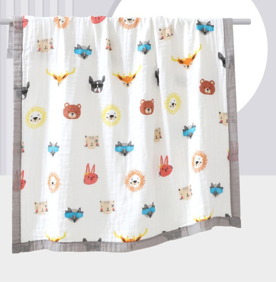 Fastness Four Layer Floral Cotton Gauze Fabric Gauze Bath Towel 57 Inch