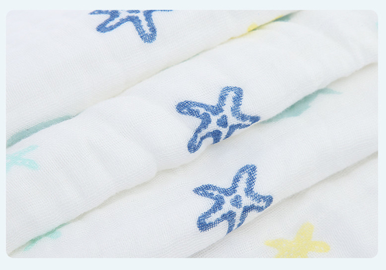 Infants 40S Pure Cotton 4 Layer Gauze Fabric For Newborn Clothes anti static