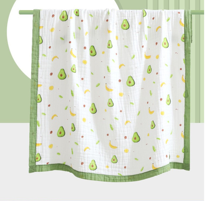 Vivid Pattern Combed Cotton 4 Layer Gauze Fabric Infants Cover Wrap