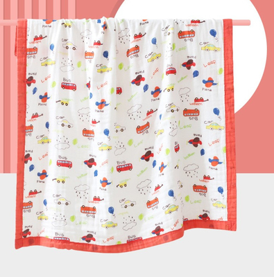 Lovely Animals Printing 4 Layer Gauze Fabric 200gsm No Fluorescent Agent