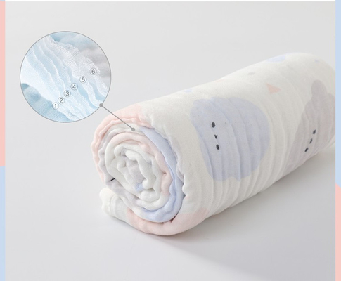 Fluffy 40S 250GSM Gauze Cloth Fabric Good Water Absorption Infant Fabric