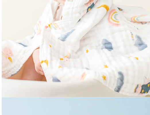 Eco Friendly Natural Gauze Fabric Baby Gauze Blankets 100m / Roll