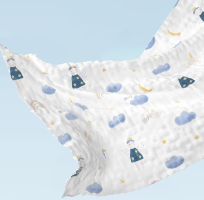 Reactive printing 6 Layer Gauze Fabric 58 inch Keep Warm Baby Swaddle Fabric
