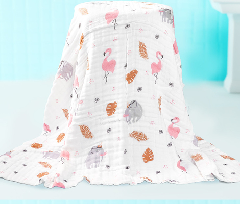 Eco Friendly Natural Gauze Fabric Baby Gauze Blankets 100m / Roll
