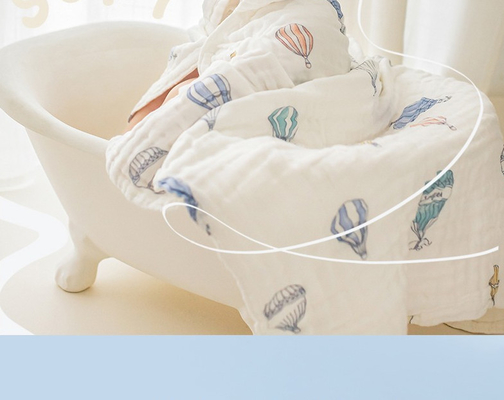 110X110 40S Six Layer Printed Cotton Gauze Fabric  Saliva Towel For Babies