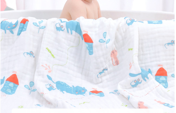 Reactive printing 6 Layer Gauze Fabric 58 inch Keep Warm Baby Swaddle Fabric