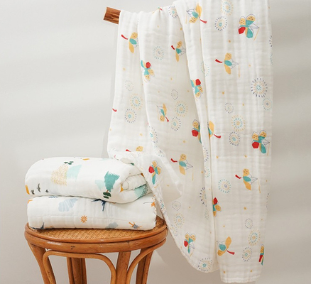 Combed Cotton Multilayer Crinkle Gauze Blanket Soft Gauze Fabric