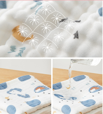 Antibacterial 100% Modal Soft Gauze Fabric Baby Clothing Material Cartoon Printing