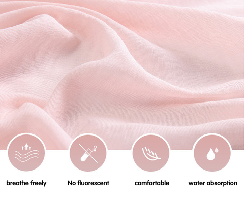 Pink Cotton Gauze Fabric 110X100 Density