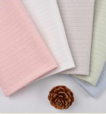 Antibacterial Complete Cotton Natural Gauze Fabric 40S Knit Double Bar Jacquard