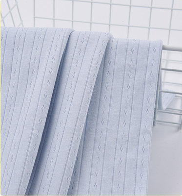 Antibacterial Complete Cotton Natural Gauze Fabric 40S Knit Double Bar Jacquard